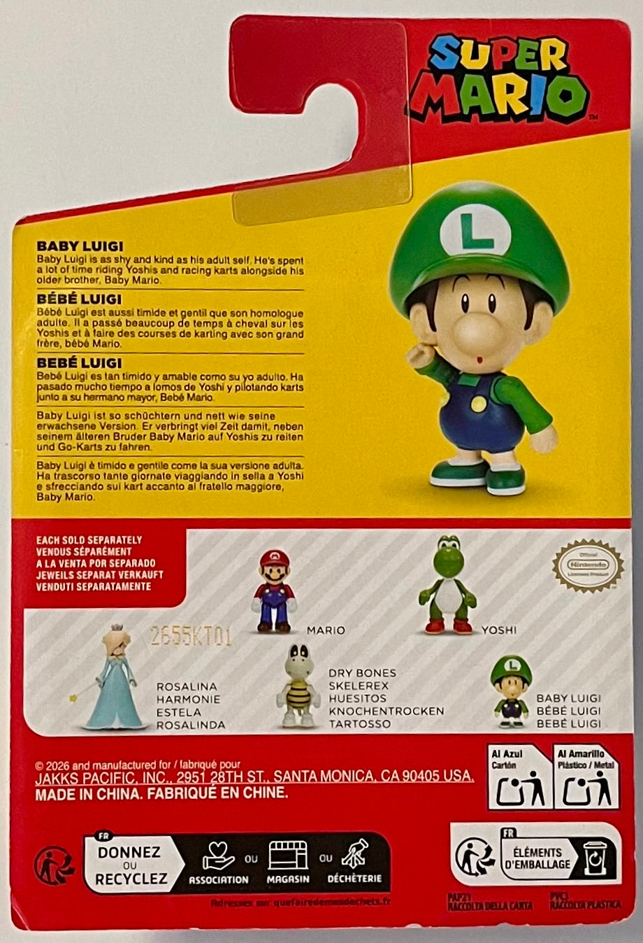Jakks Super Mario Baby Luigi 2.5" Inch Figure Wave 56