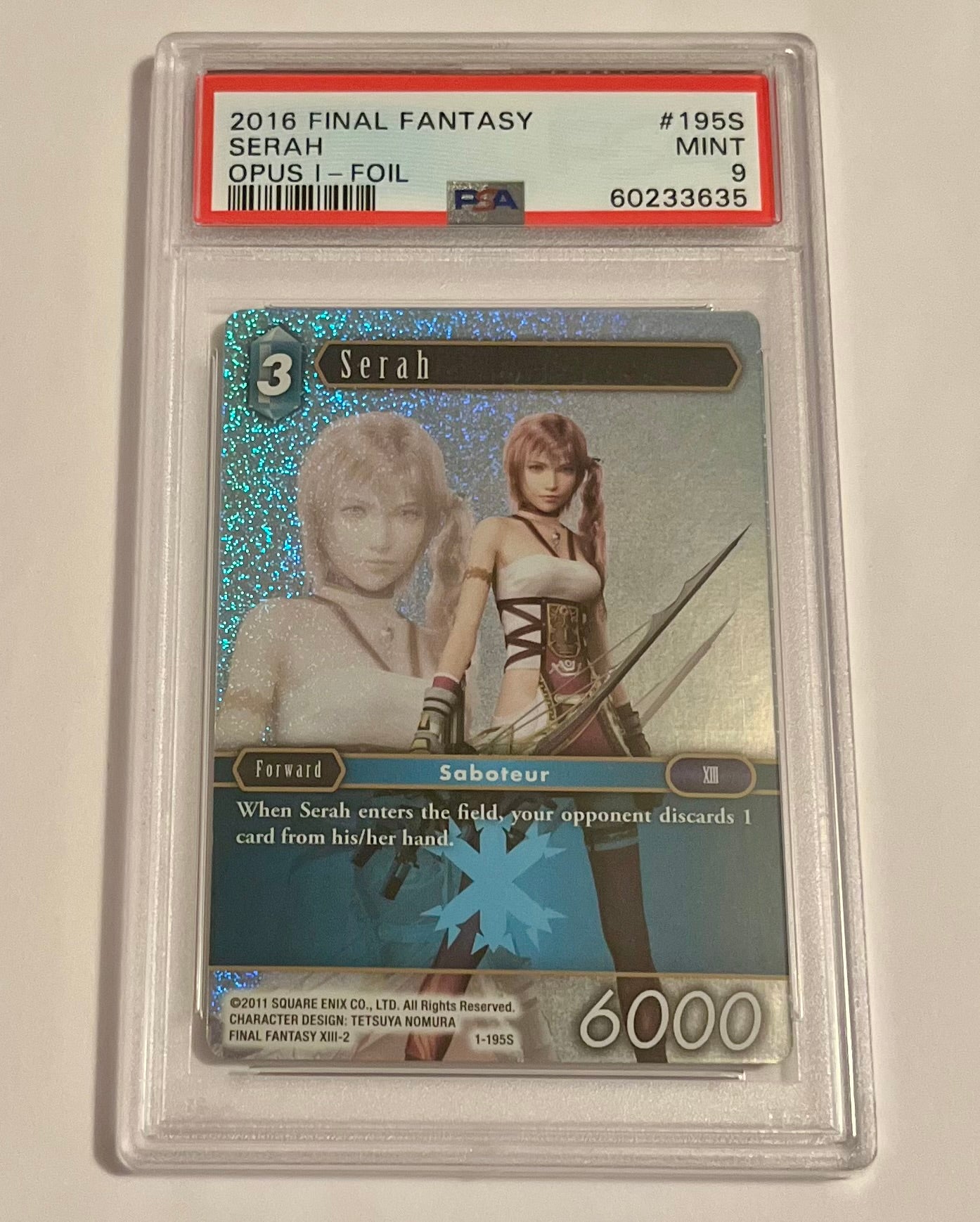 2016 Final Fantasy TCG XIII-2 Serah Opus I #195S Foil MINT (PSA 9)