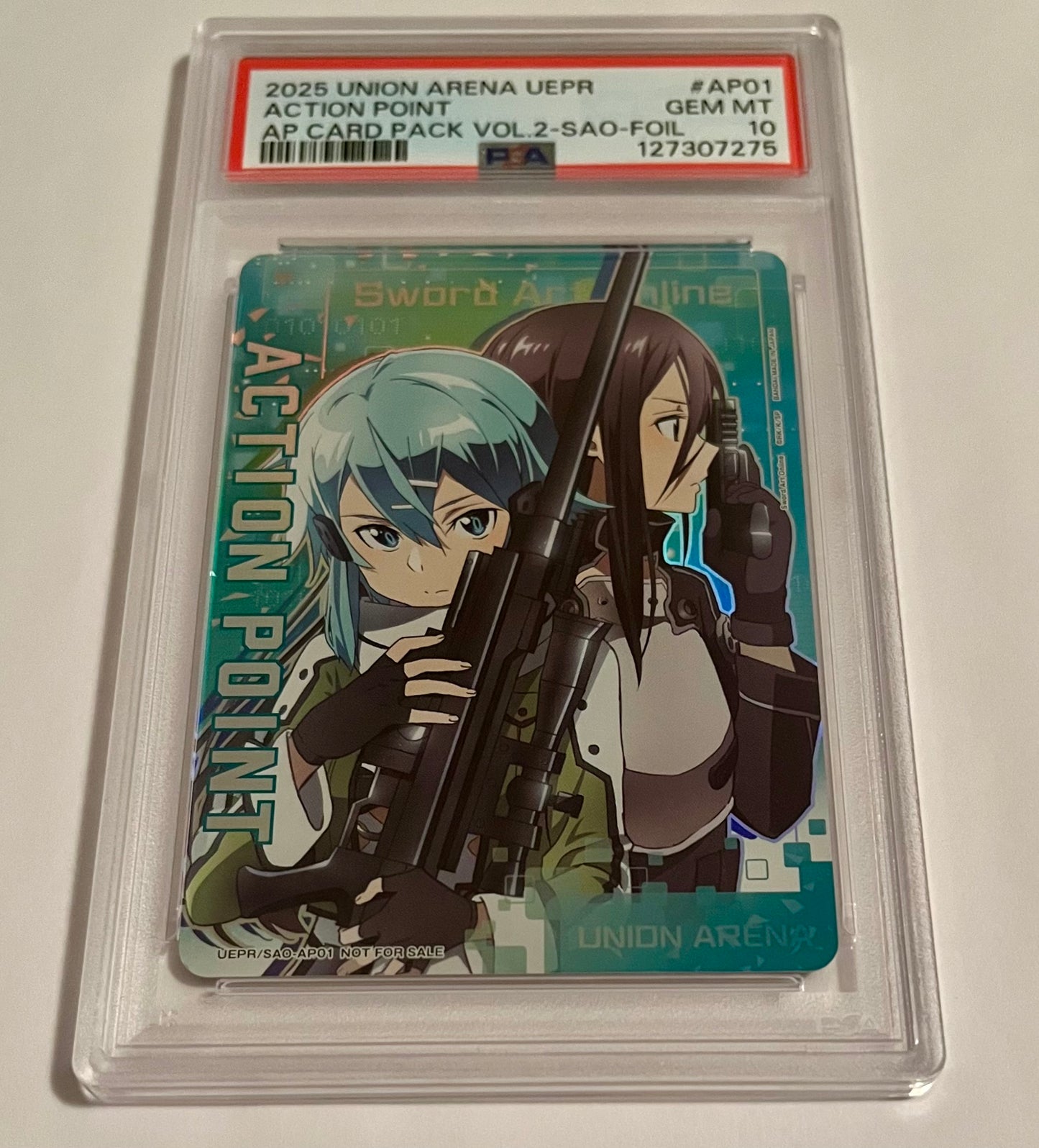 2025 UNION ARENA Sword Art Online UEPR Action Point Card Pack Volume 2 #AP01 Foil GEM MT (PSA 10)