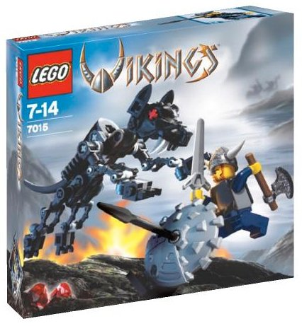 LEGO Vikings Viking Warrior Challenges the Fenris Wolf Set 7015
