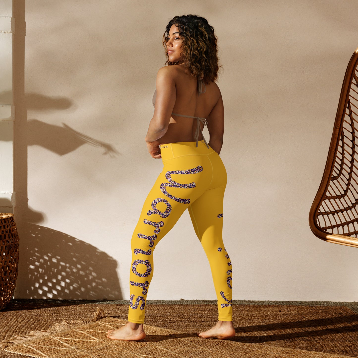Kawieshan Warriors Golden and Purple Flower Mirage Yoga Leggings