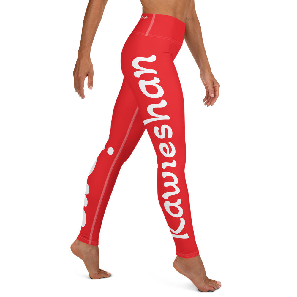 Kawieshan Warriors Red and White Yoga Leggings