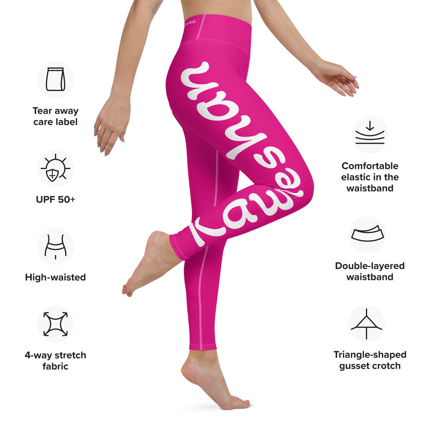 Kawieshan Warriors Pink and White Yoga Leggings