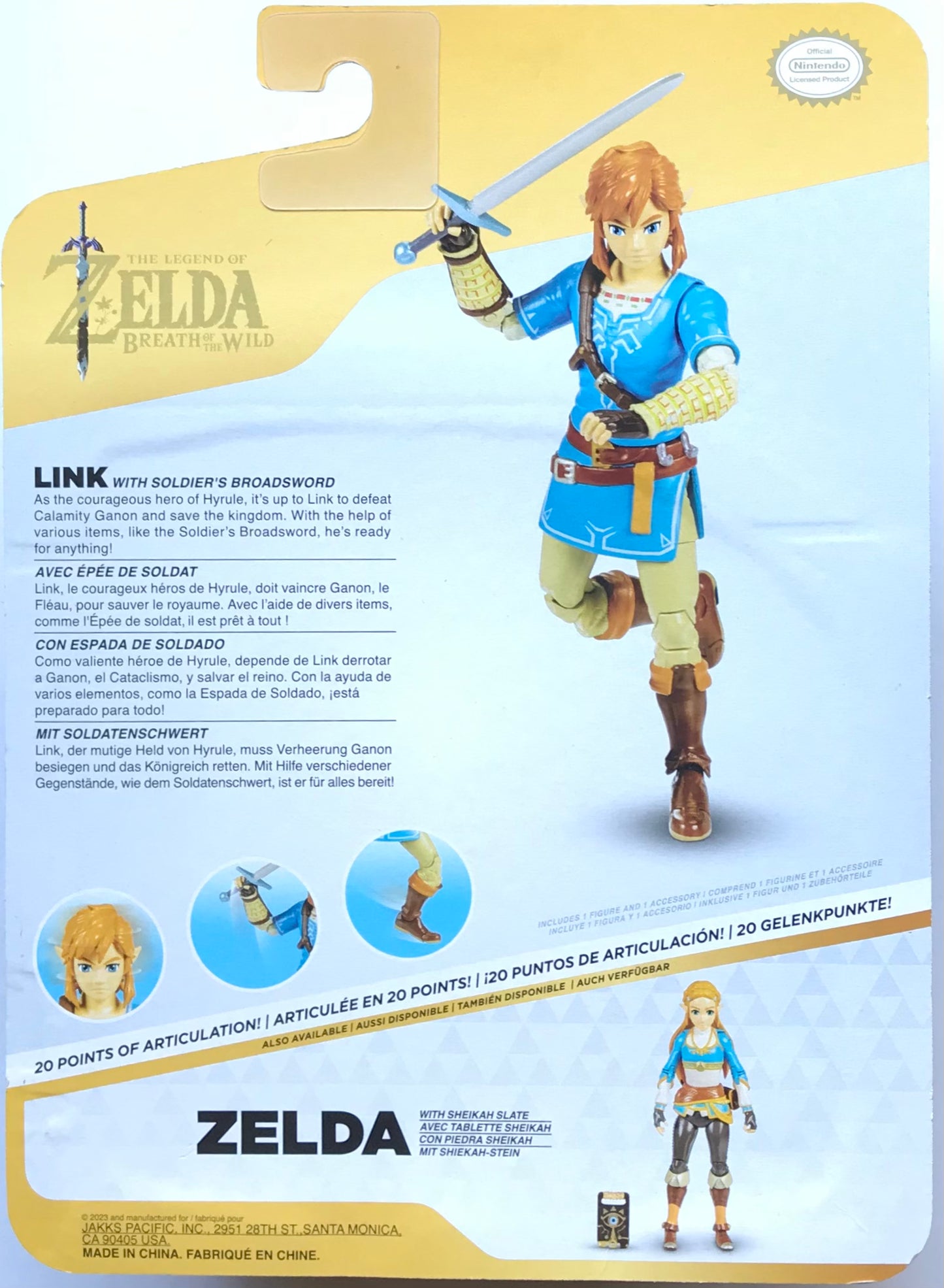 Jakks The Legend of Zelda Breath of the Wild Link with Soldier's Broadsword Action Figure