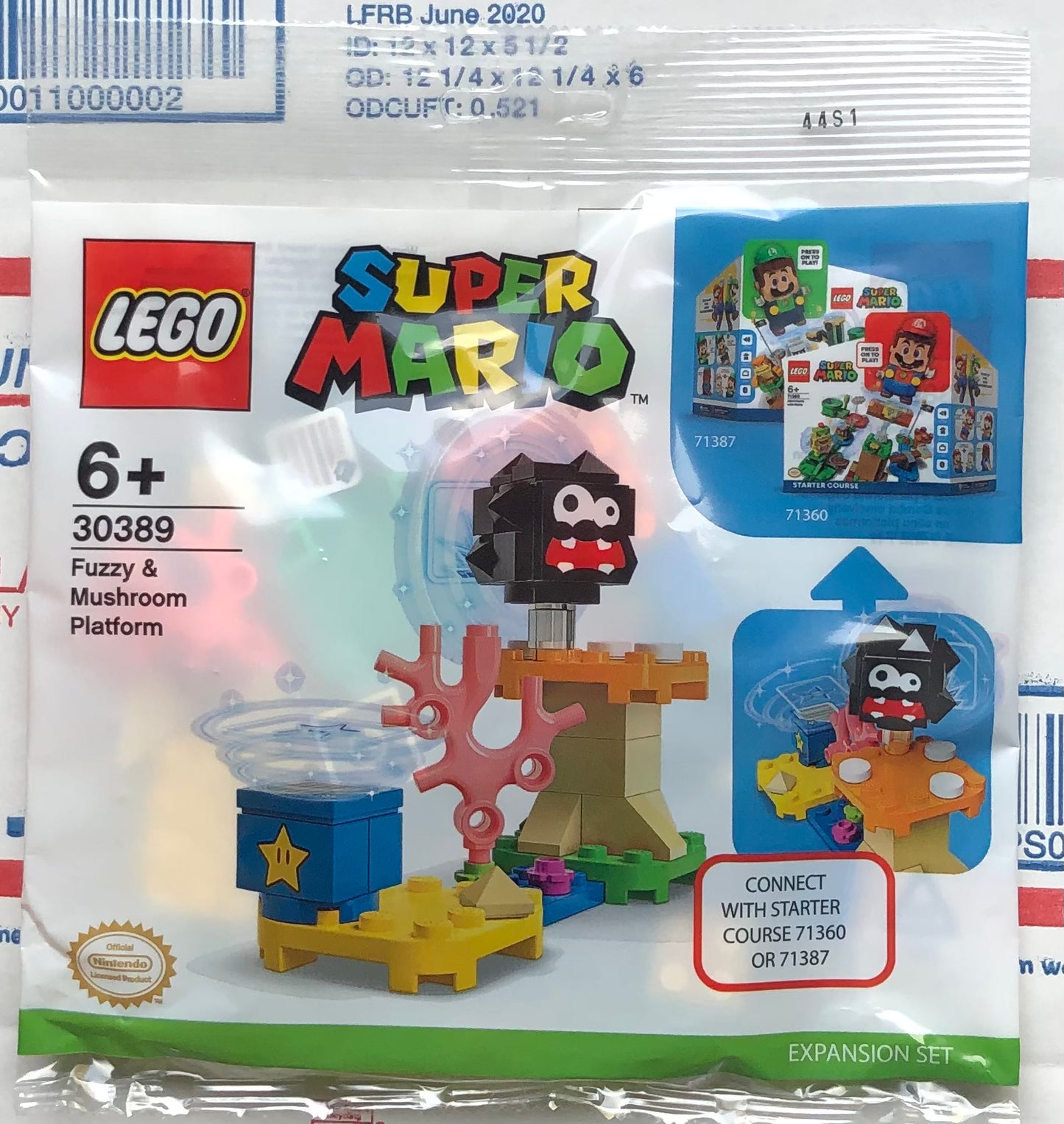 LEGO Super Mario Fuzzy & Mushroom Platform Expansion Set Polybag 30389