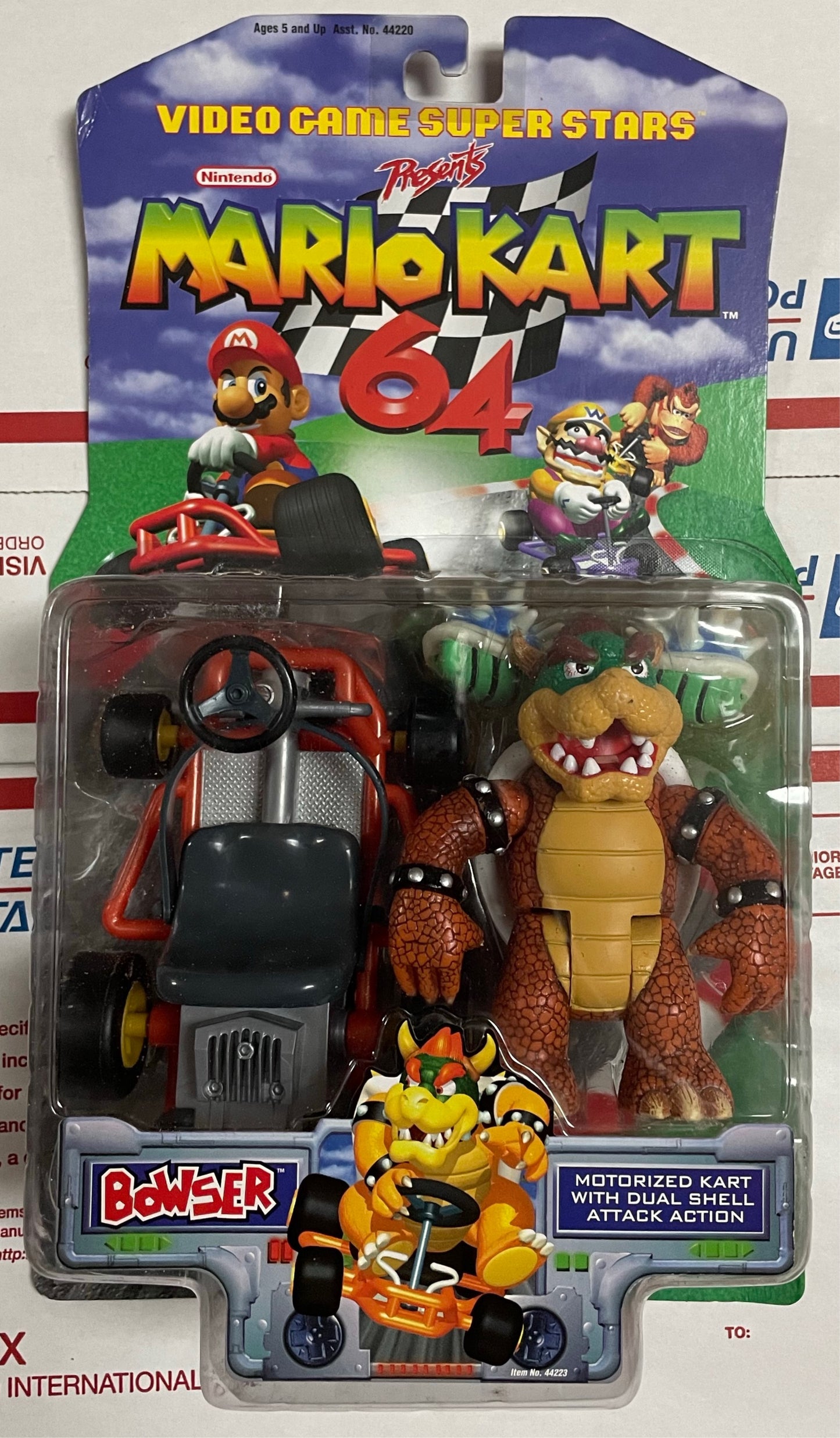 Mario Kart 64 ToyBiz Bowser Figure With Blue Shells