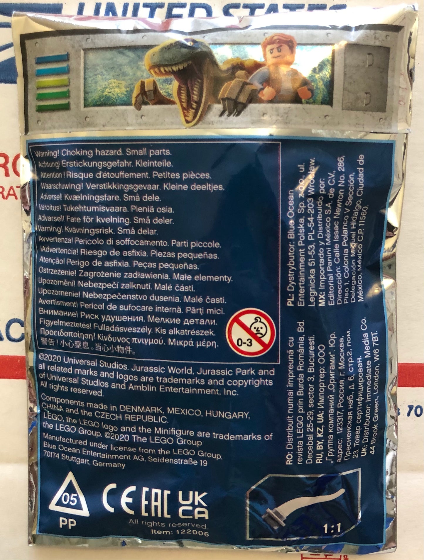 LEGO Jurassic World Triceratops Limited Edition Foil Pack Bag Build Set 122006