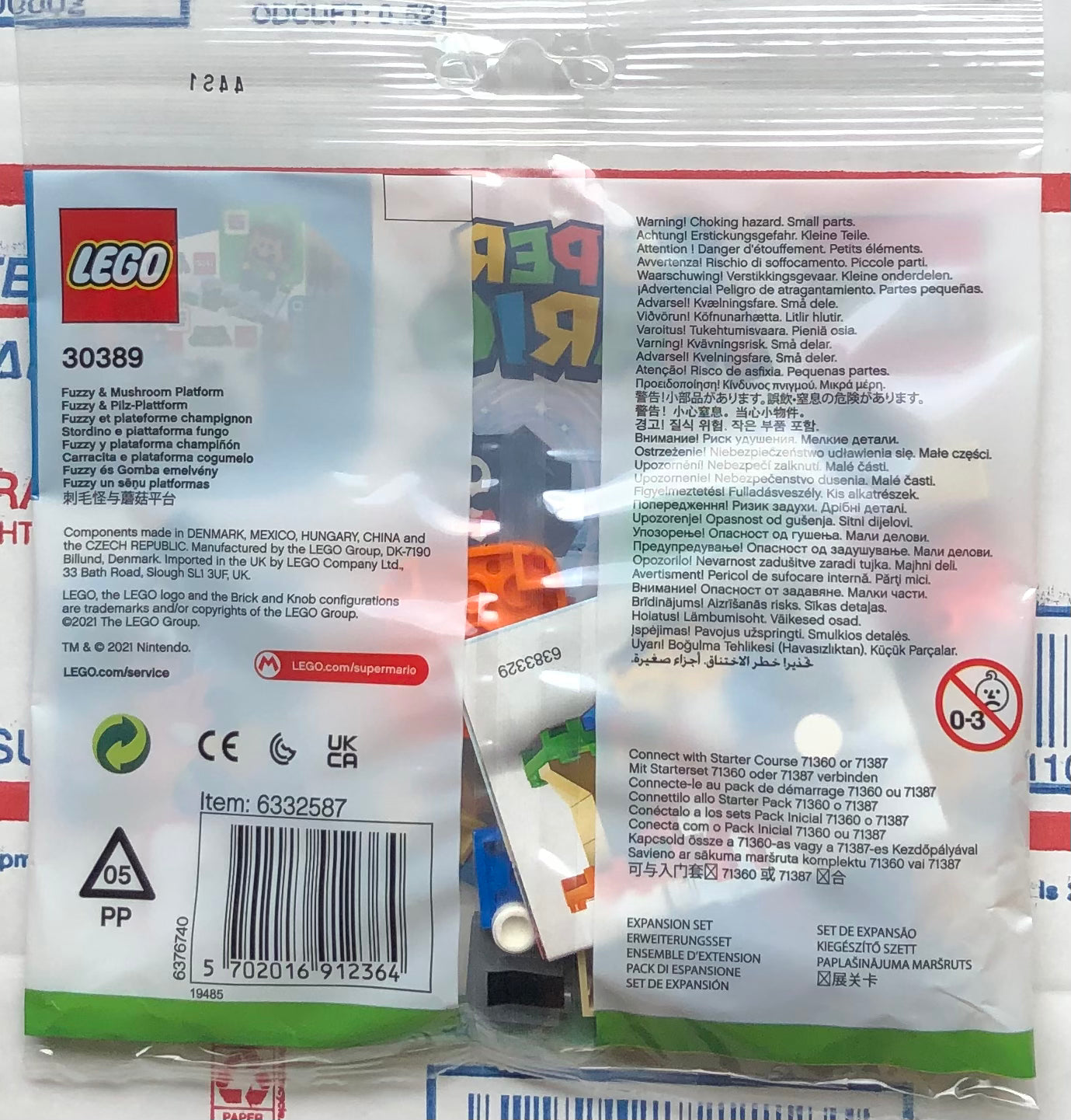 LEGO Super Mario Fuzzy & Mushroom Platform Expansion Set Polybag 30389