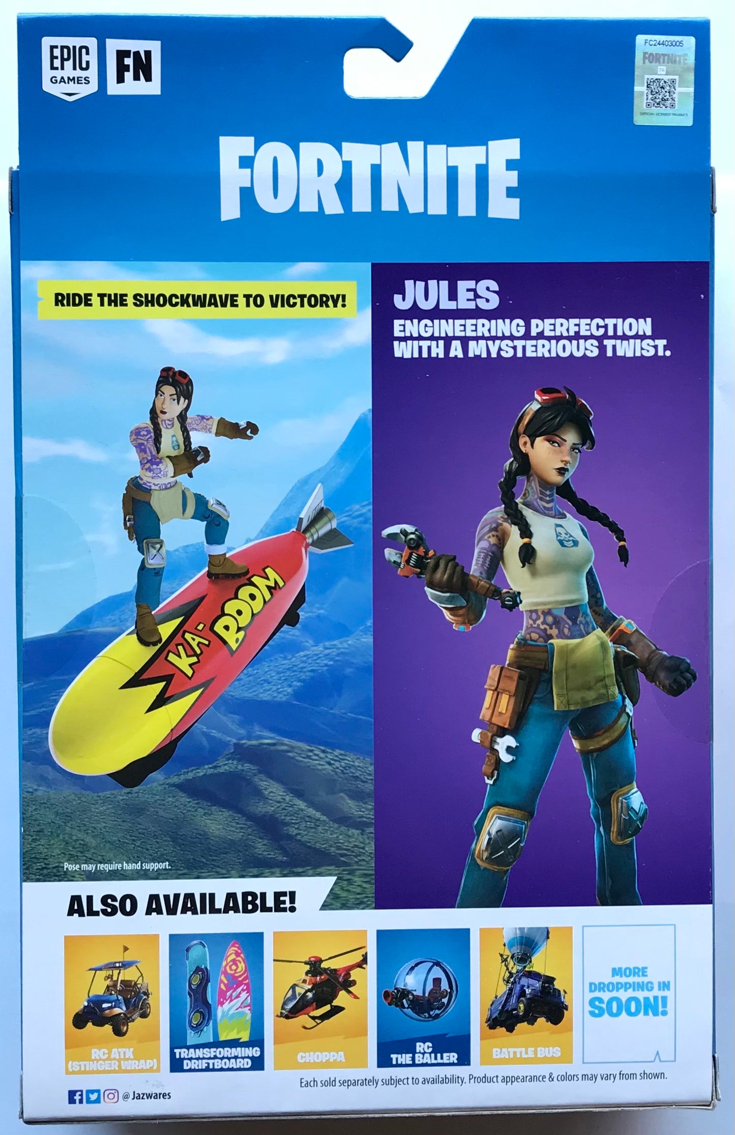 Jazwares Fortnite 4” Inch Articulated Jules Figure with Glider