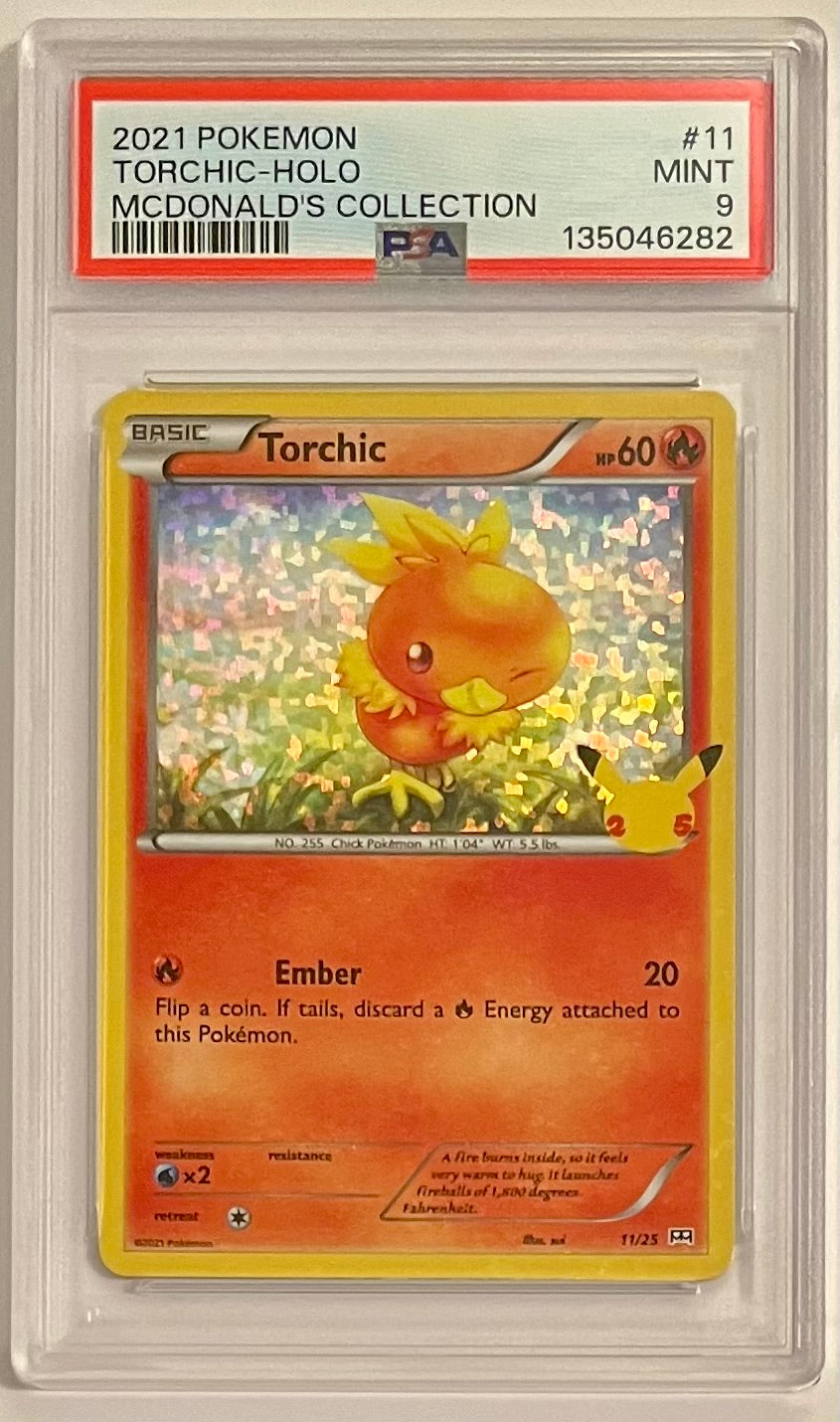 2021 Pokémon TCG McDonald’s Collection 25th Anniversary Torchic #11 Holo MINT (PSA 9)
