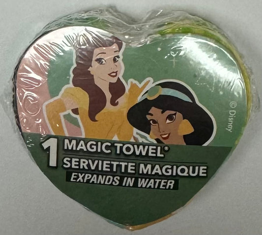 Peachtree Playthings Disney Princess Aladdin Jasmine & Bella Magic Heart Towel Serviette Magique (Expands in Water)