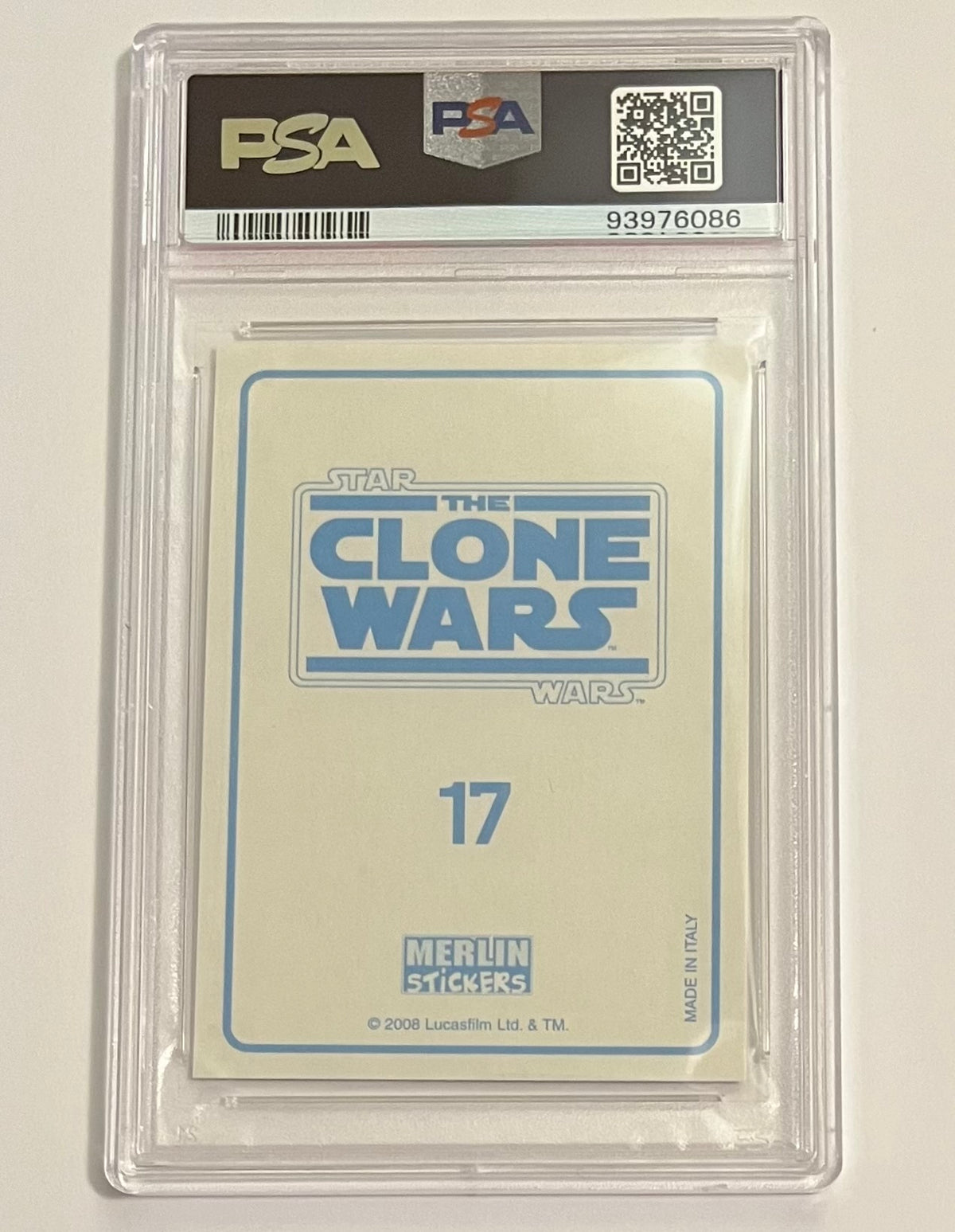 2008 Merlin Star Wars The Clone Wars Ahsoka Tano Stickers #17 NM (PSA 7)