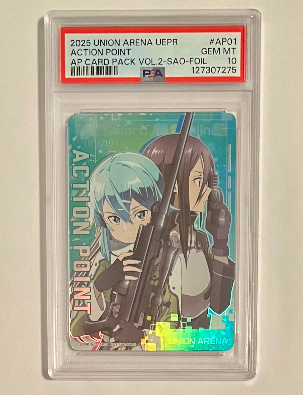 2025 UNION ARENA Sword Art Online UEPR Action Point Card Pack Volume 2 #AP01 Foil GEM MT (PSA 10)