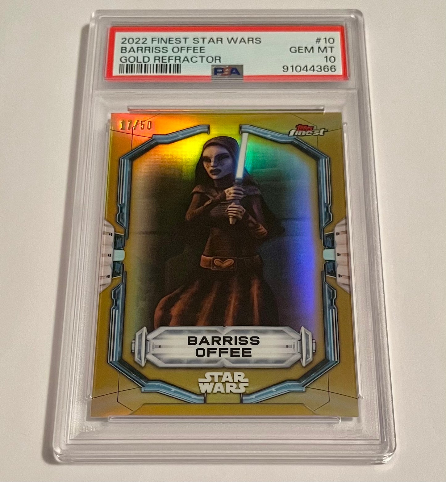 2022 Topps Finest Star Wars Barriss Offee Gold Refractor 17/50 #10 GEM-MT (PSA 10)