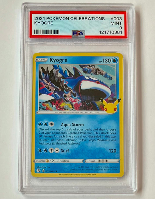 2021 Pokémon TCG Celebrations 25th Anniversary Kyogre #003 MINT (PSA 9)