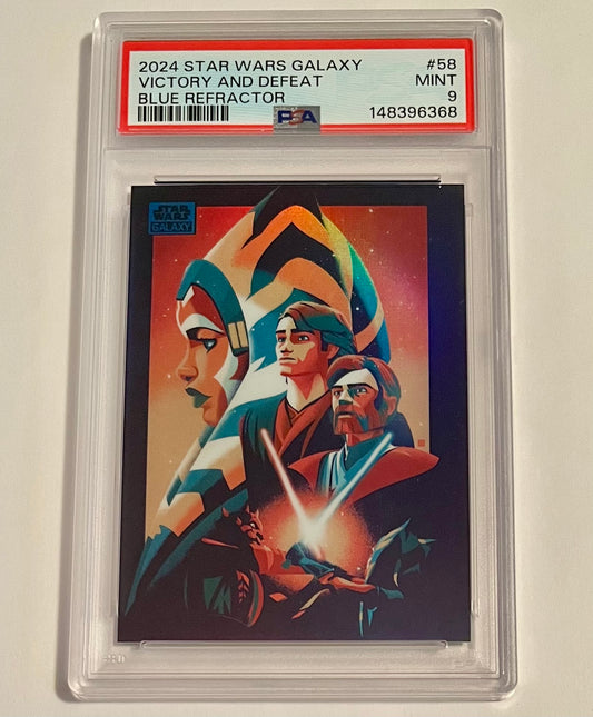 2024 Topps Star Wars Galaxy Victory and Defeat Blue Refractor 131/150 #58 MINT (PSA 9)