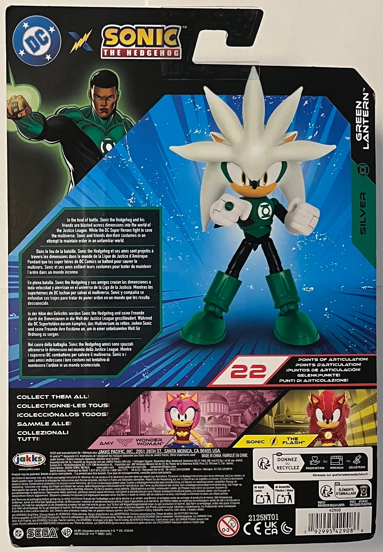Jakks DC Sonic 5" Silver as Green Lantern Articulated Figure Wave 1