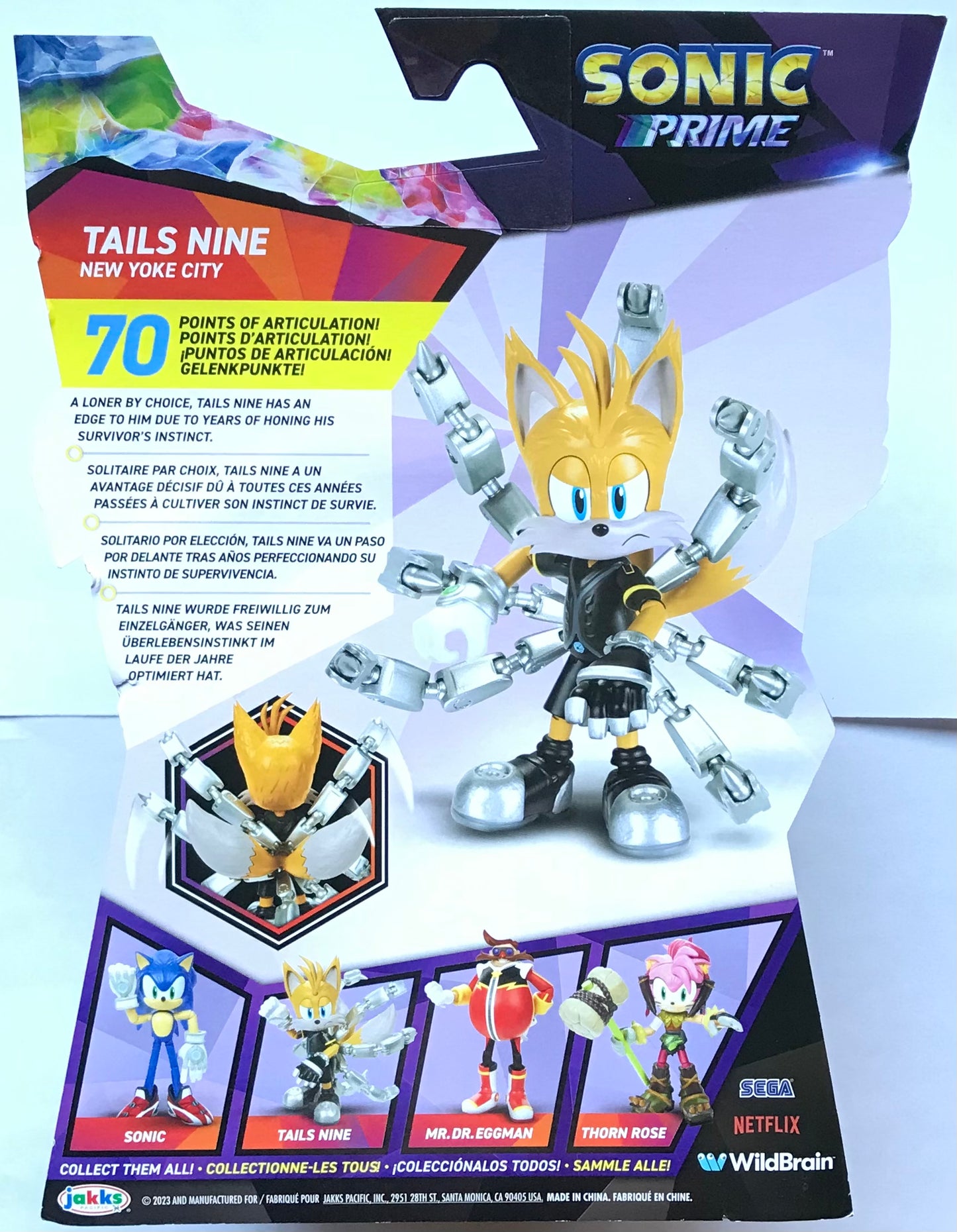 Jakks Netflix Sonic Prime Tails Nine New Yoke City 5” Inch Figure