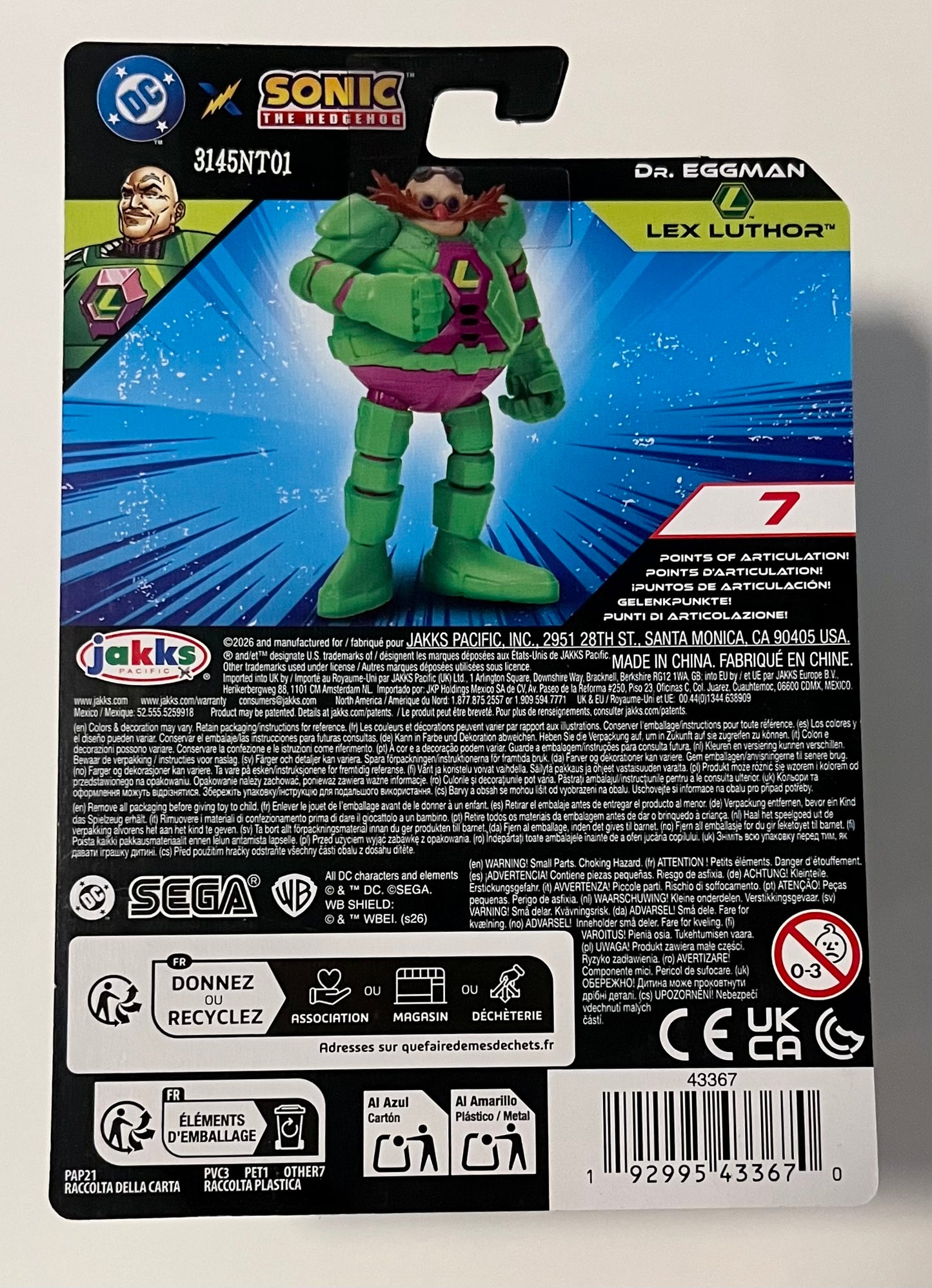 Jakks DC Sonic 2.5" Dr. Eggman as Lex Luthor Articulated Action Figure