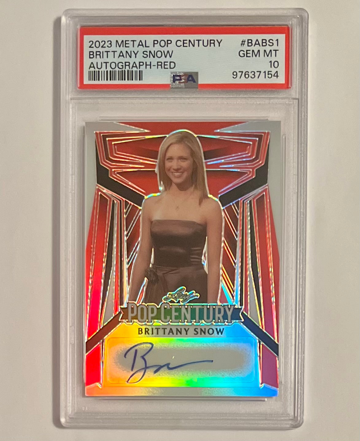 2023 Leaf Metal Pop Century Brittany Snow Autograph Red 5/5 #BABS1 GEM MT (PSA 10)