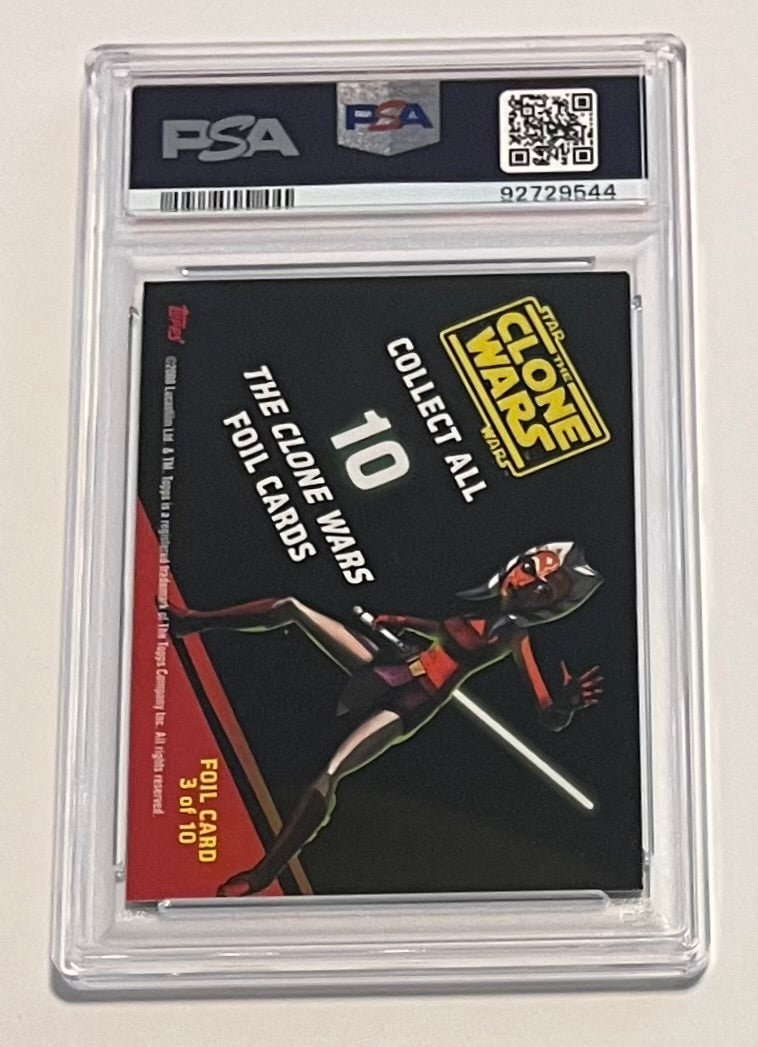 2008 Topps Star Wars The Clone Wars Ahsoka Foil Cards #3 NM (PSA 7)
