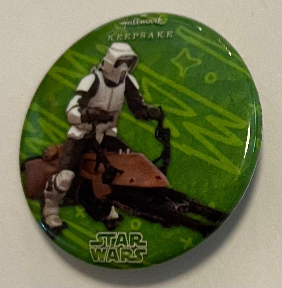 2019 SDCC Hallmark Star Wars Stormtrooper Patrol (Biker Scout) Keepsake Pin Button