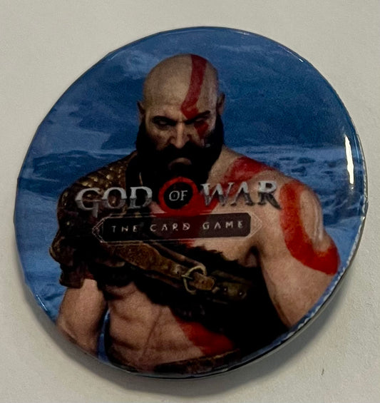 2019 SDCC CMON God of War: The Card Game Kratos Pin Button