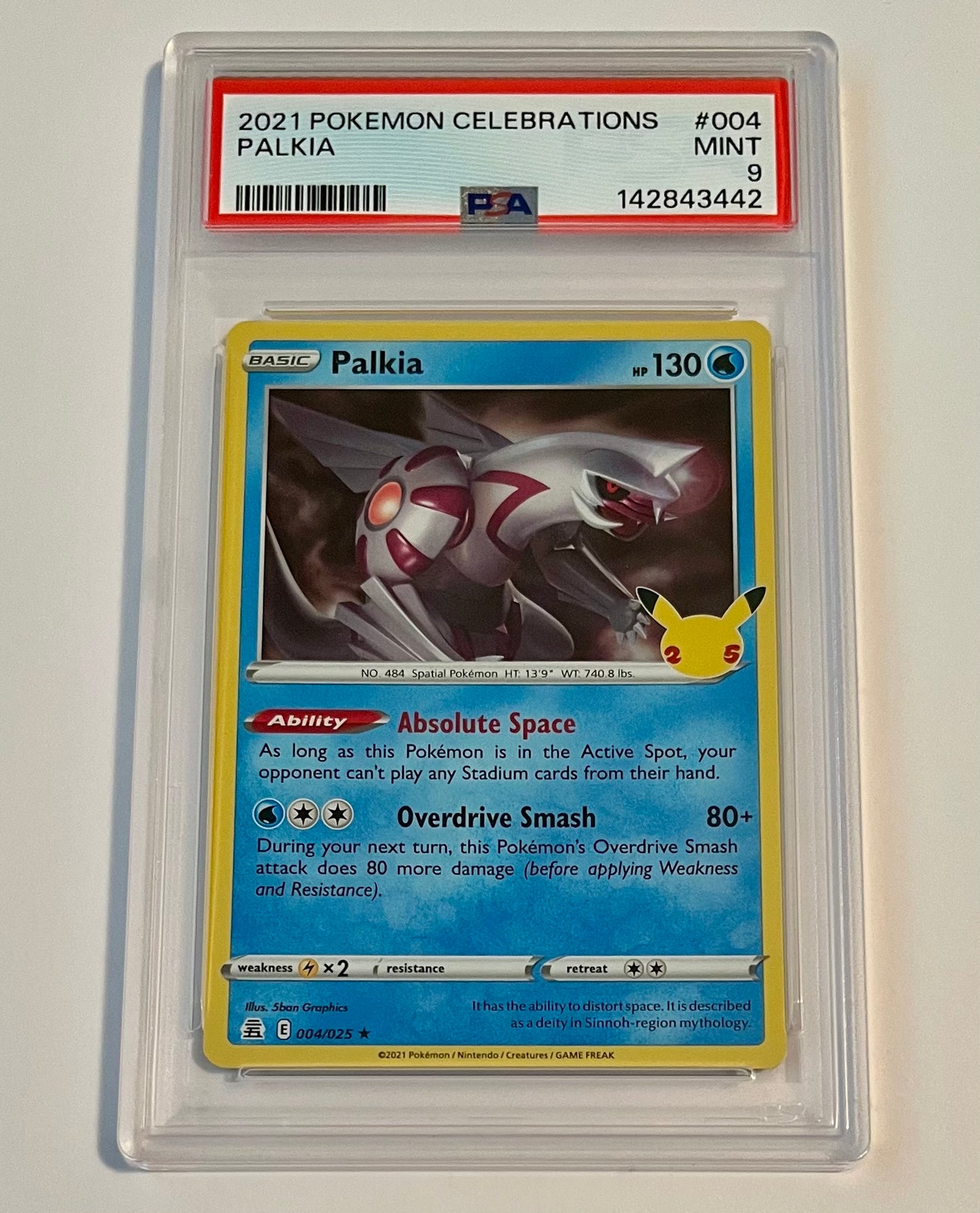 2021 Pokémon TCG Celebrations 25th Anniversary Palkia #004 Holo MINT (PSA 9)