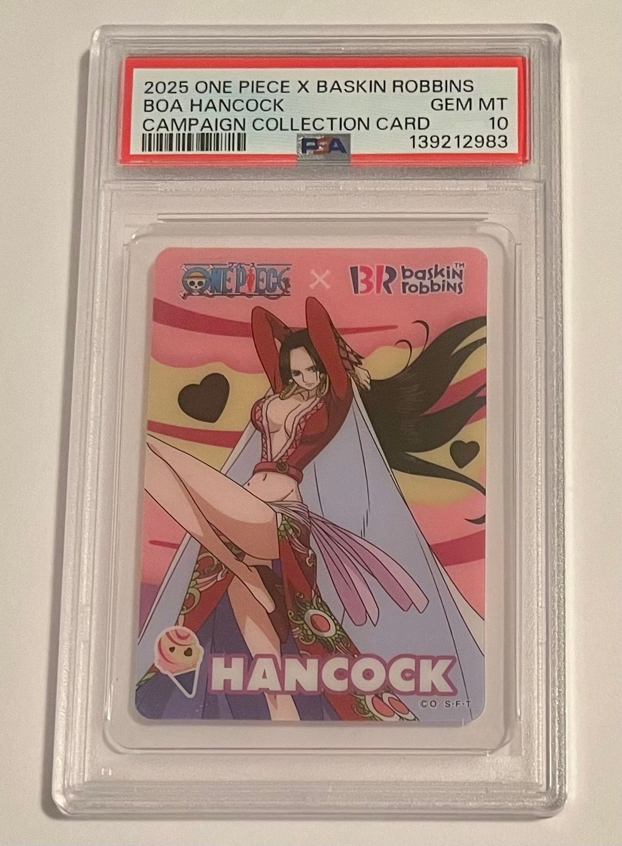 2025 One Piece X Baskin Robbins Boa Hancock Campaign Collection Card Japanese GEM MT (PSA 10)