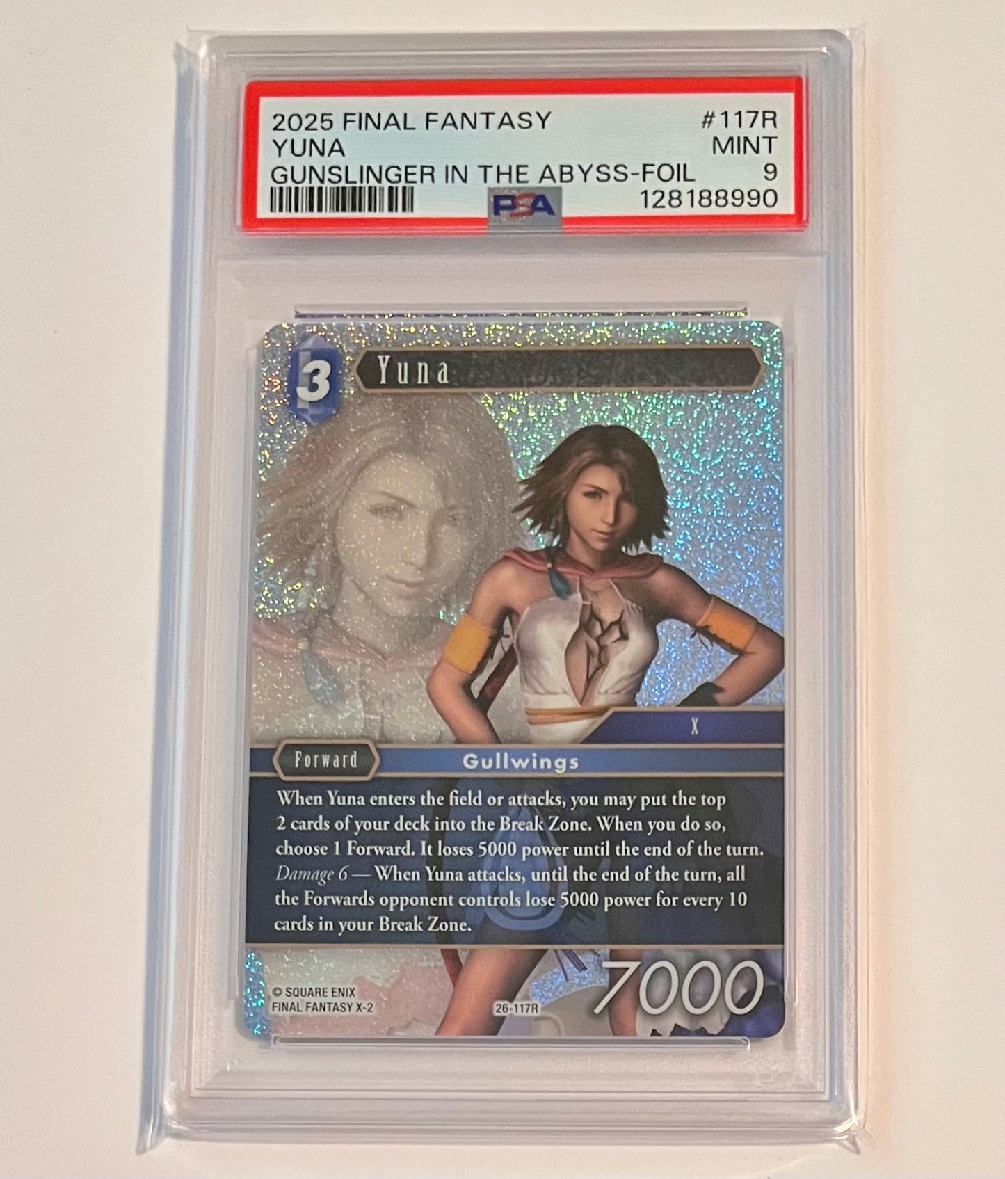 2025 Final Fantasy TCG X-2 Yuna Gunslinger in the Abyss #117R Foil MINT (PSA 9)