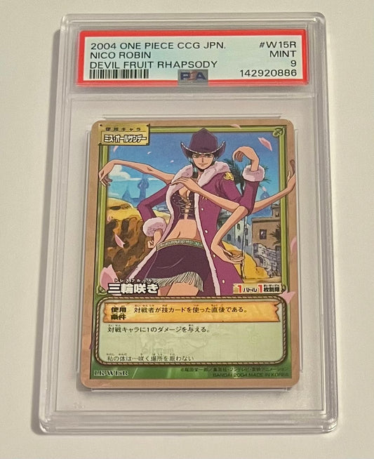 2004 Bandai One Piece CCG Nico Robin Devil Fruit Rhapsody #W15R Japanese MINT (PSA 9)