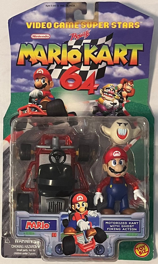 Mario Kart 64 ToyBiz Clear Mario Figure With Ghost (B+ Condition)