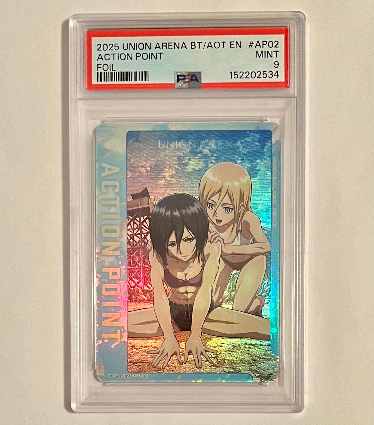 2025 UNION ARENA Booster Attack on Titan Action Point #AP02 Foil MINT (PSA 9)