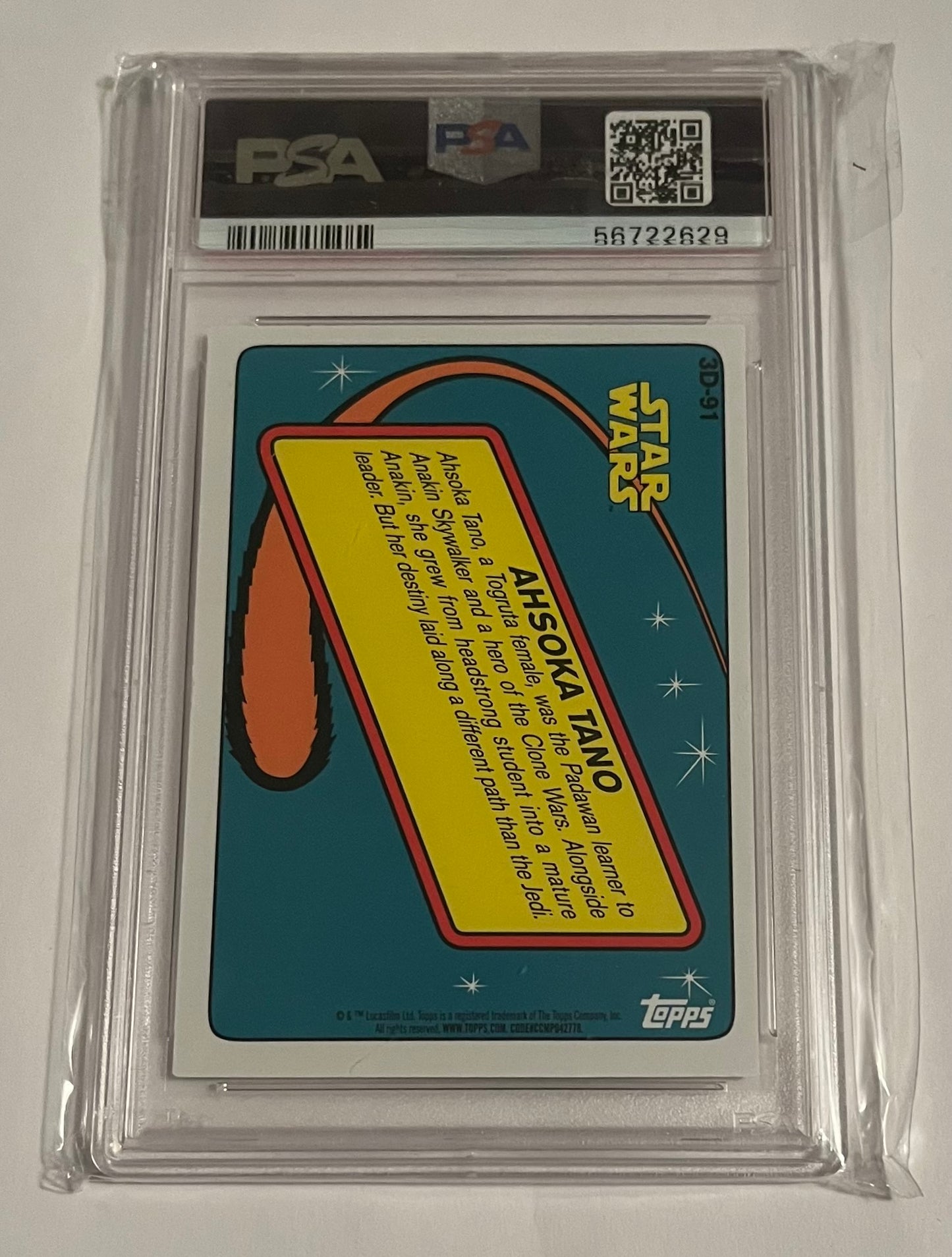 2020 Topps Star Wars 3D Ahsoka Tano #3D91 NM-MT (PSA 8)