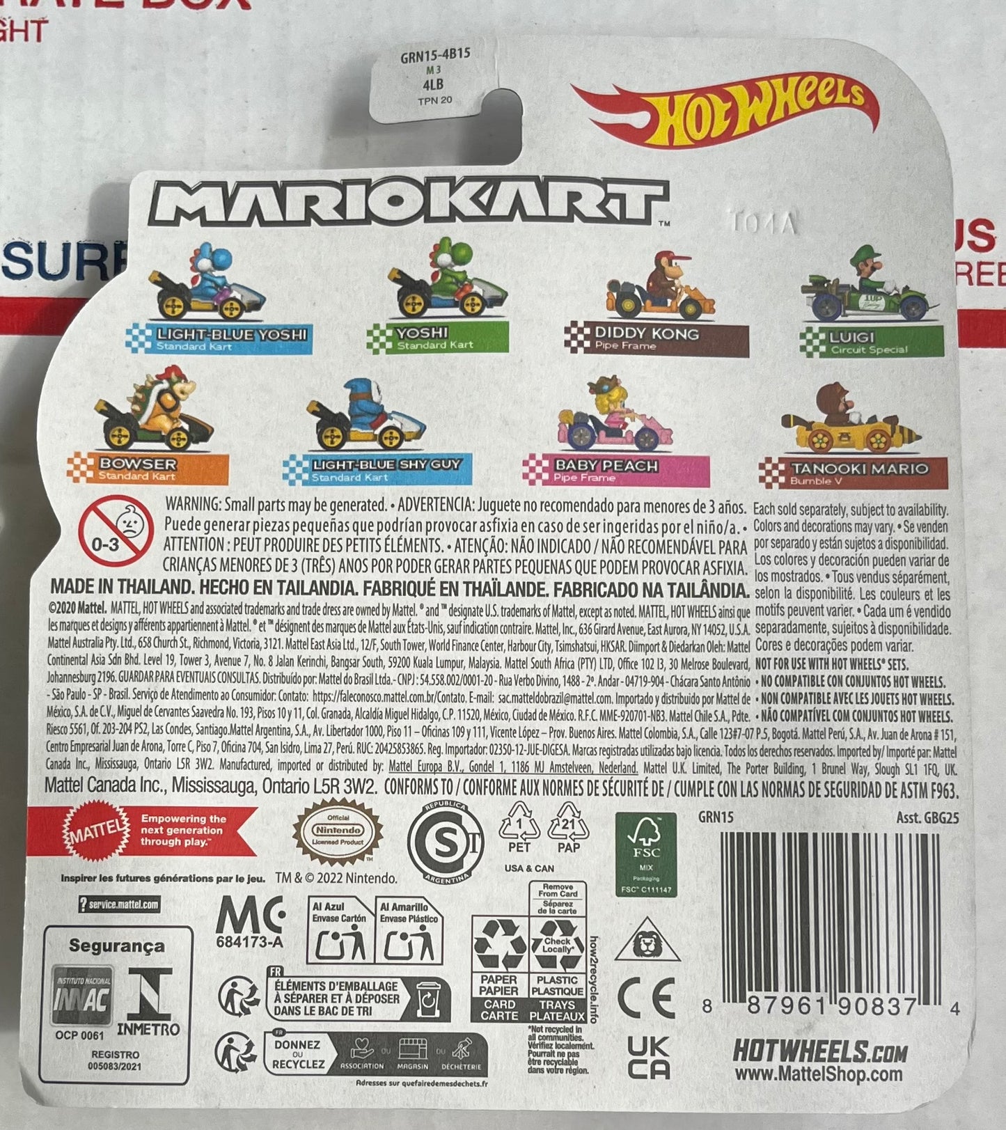 Hot Wheels Mario Kart Diddy Kong Pipe Frame Car