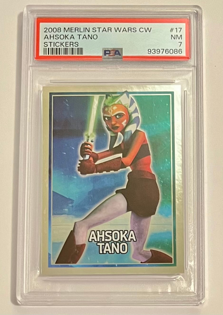 2008 Merlin Star Wars The Clone Wars Ahsoka Tano Stickers #17 NM (PSA 7)
