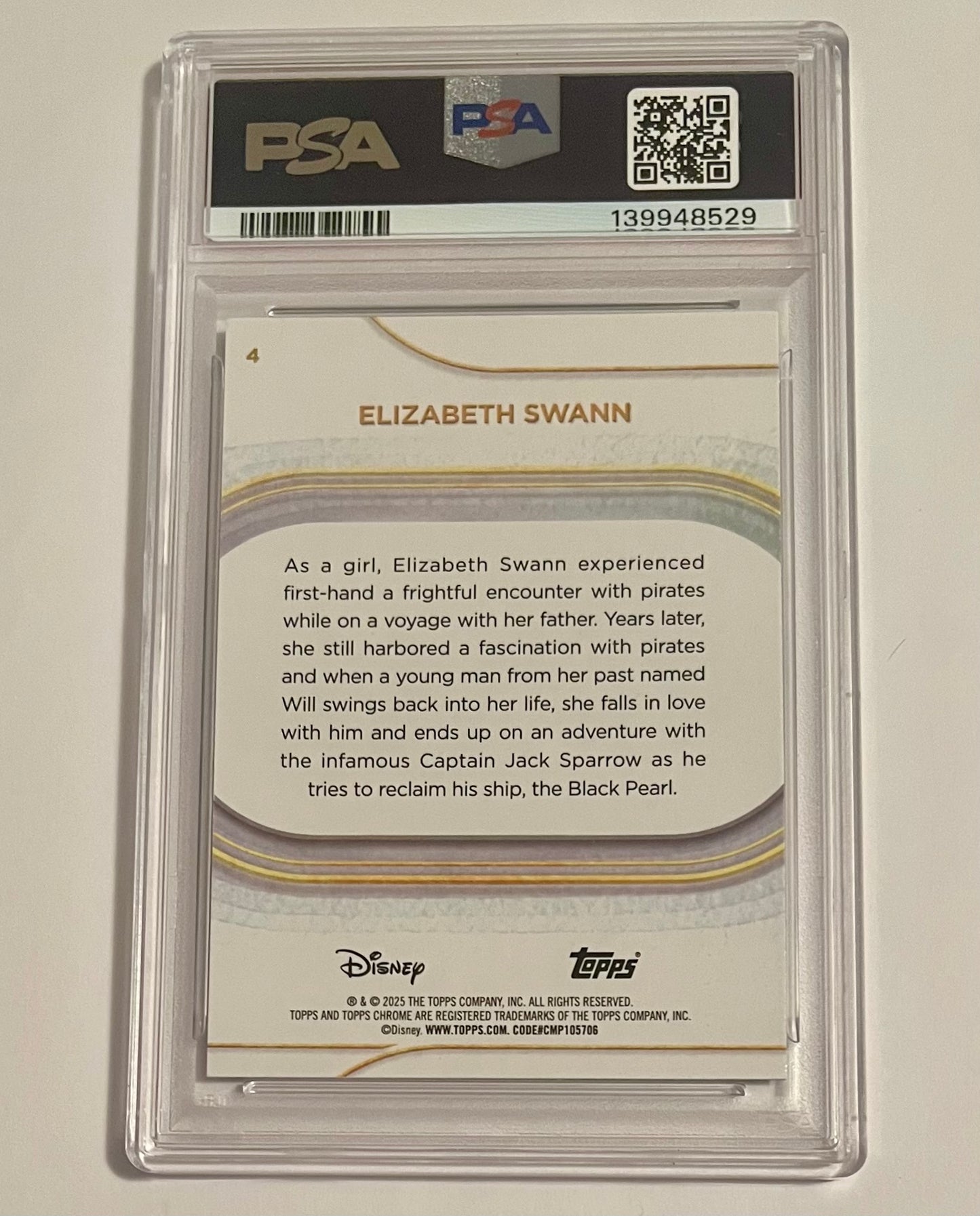 2025 Topps Chrome Disney Elizabeth Swann Green Wave 42/99 #4 MINT (PSA 9)