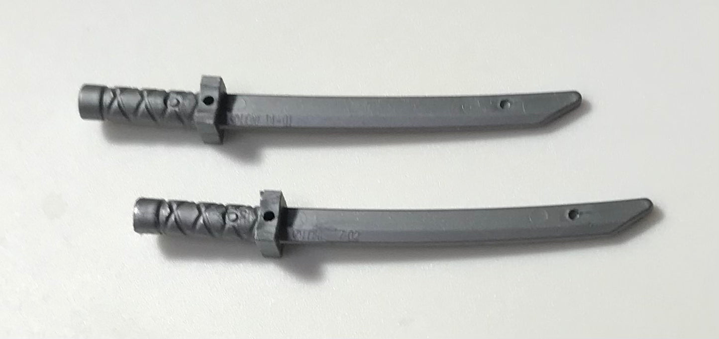 LEGO Grey Ninja Sword x2 BUNDLE/LOT (Used)