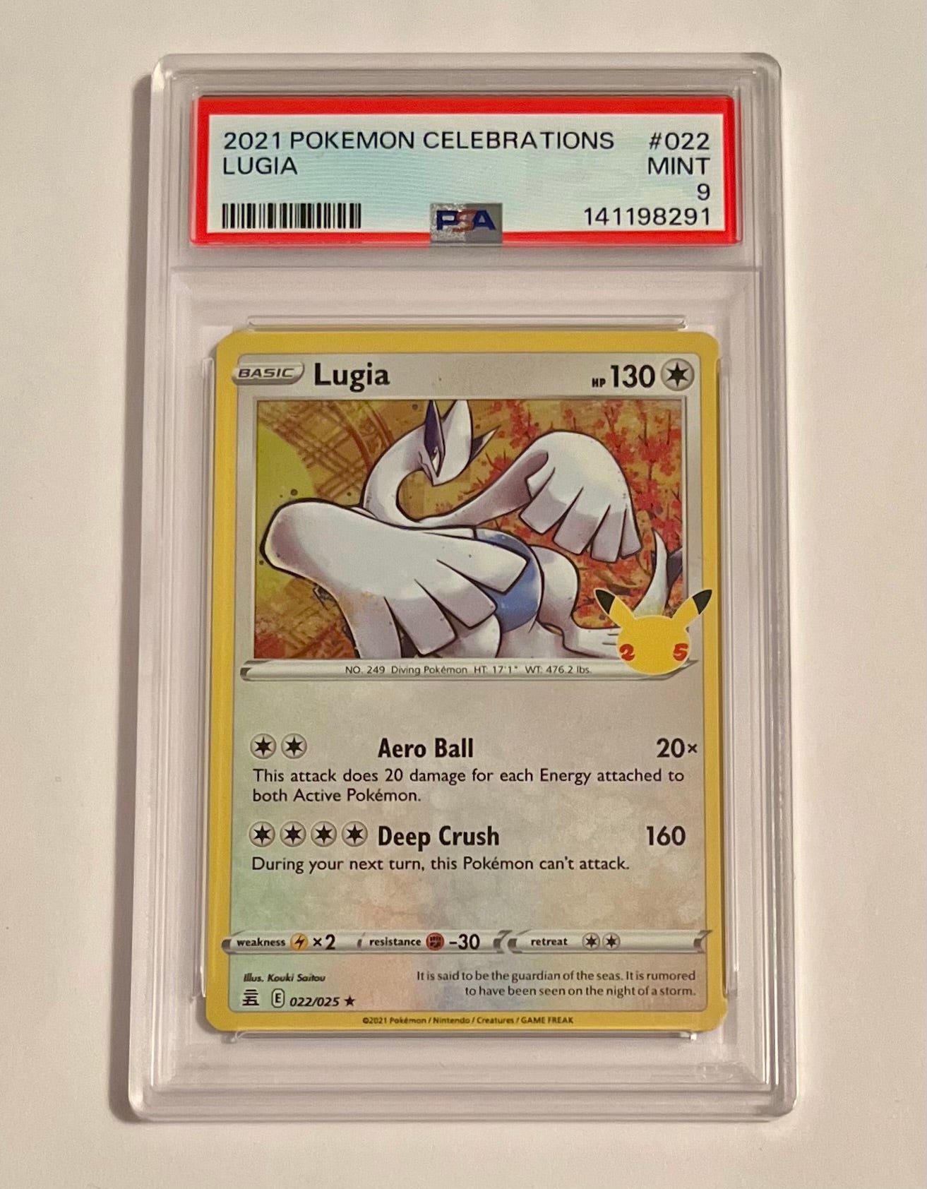2021 Pokémon TCG Celebrations 25th Anniversary Lugia #022 Holo MINT (PSA 9)