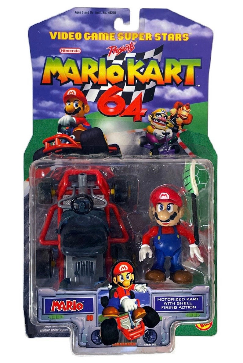 ToyBiz Mario Kart 64 Mario Figure with Green Shell (B Condition)