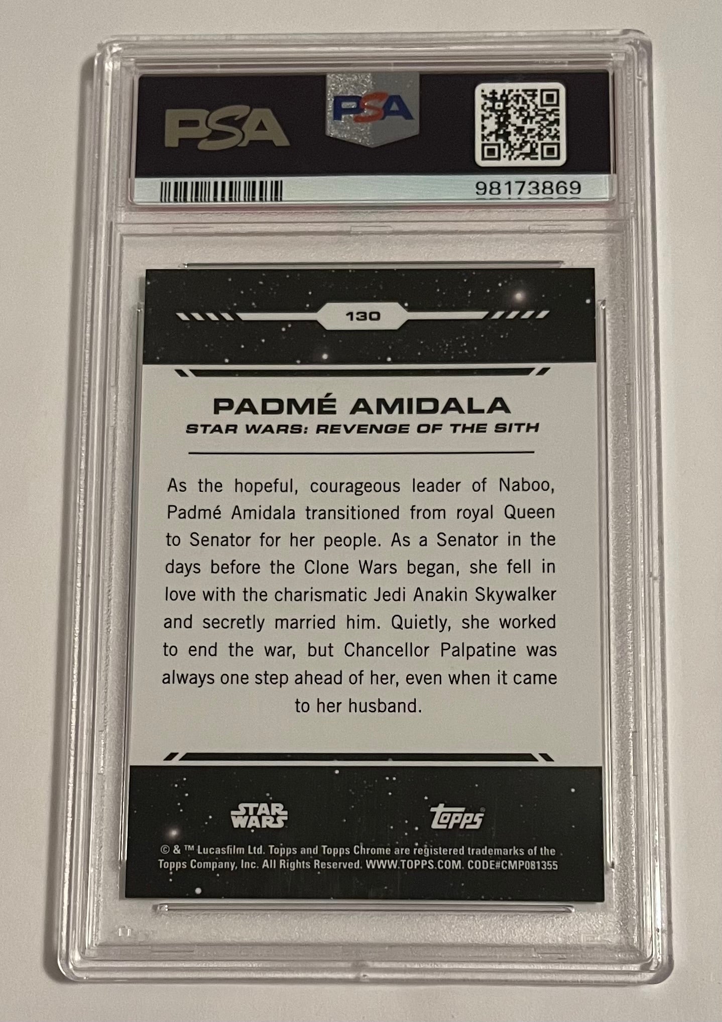 2024 Topps Chrome Star Wars Padmé Amidala Kashyyyk Green Refractor 84/99 #130 GEM MT (PSA 10)