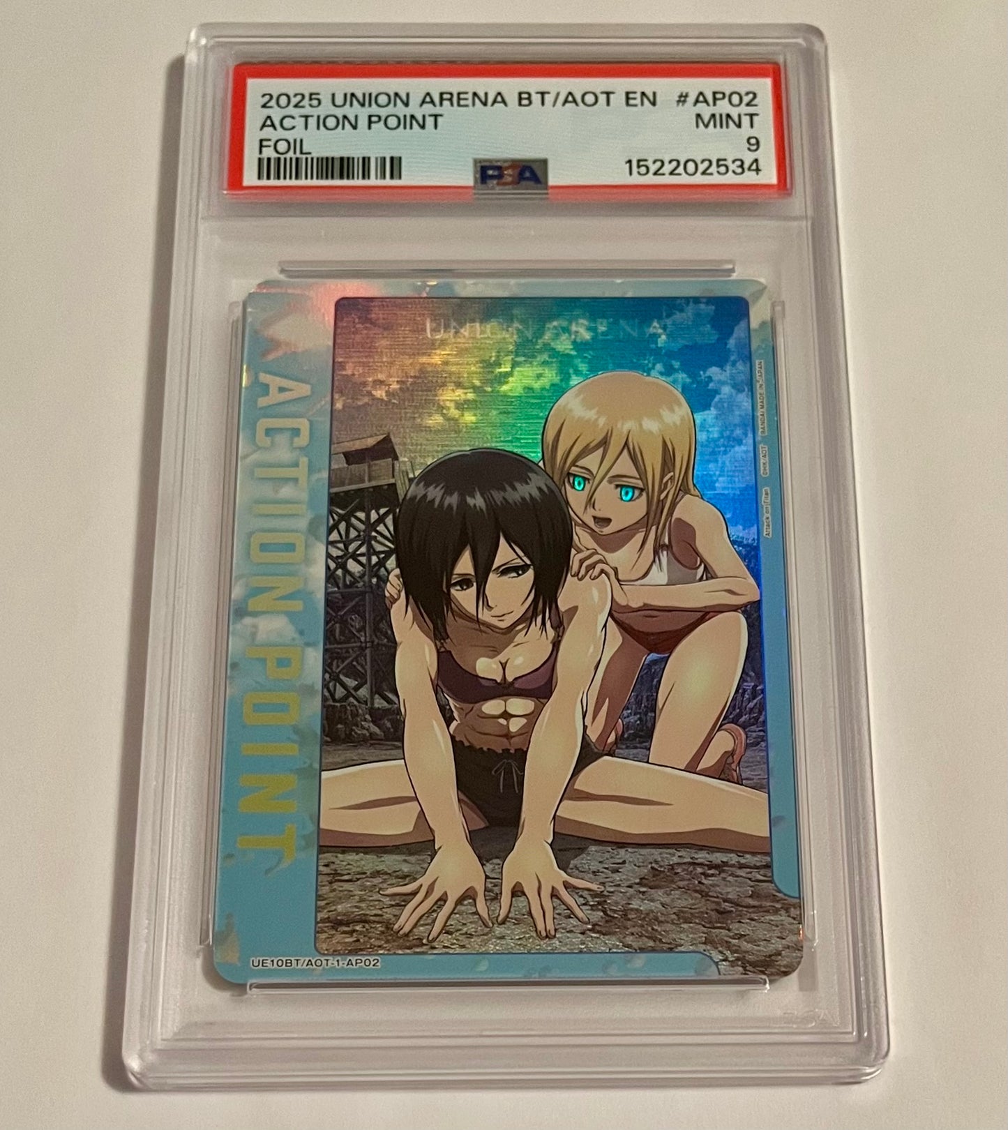 2025 UNION ARENA Booster Attack on Titan Action Point #AP02 Foil MINT (PSA 9)