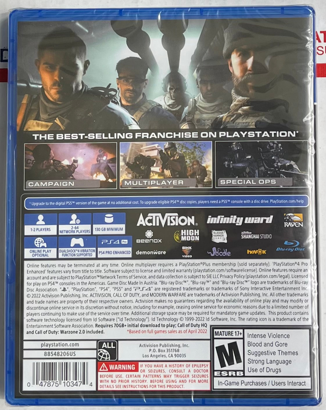 Call of Duty: Modern Warfare II (2) Cross-Gen Edition PS4 (PS5) Play Station Video Game