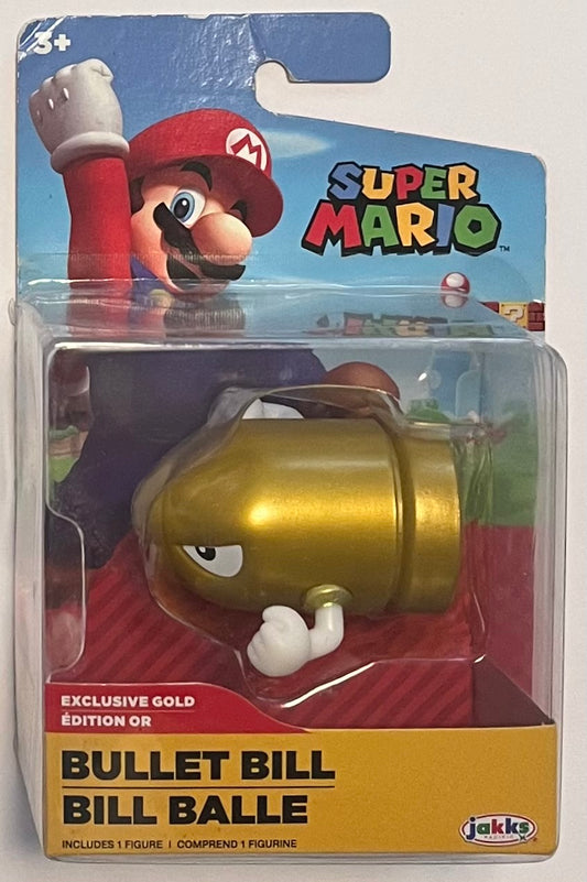 Jakks Super Mario Exclusive Gold Edition Bullet Bill 2.5" Inch Figure Walgreens Wave 8