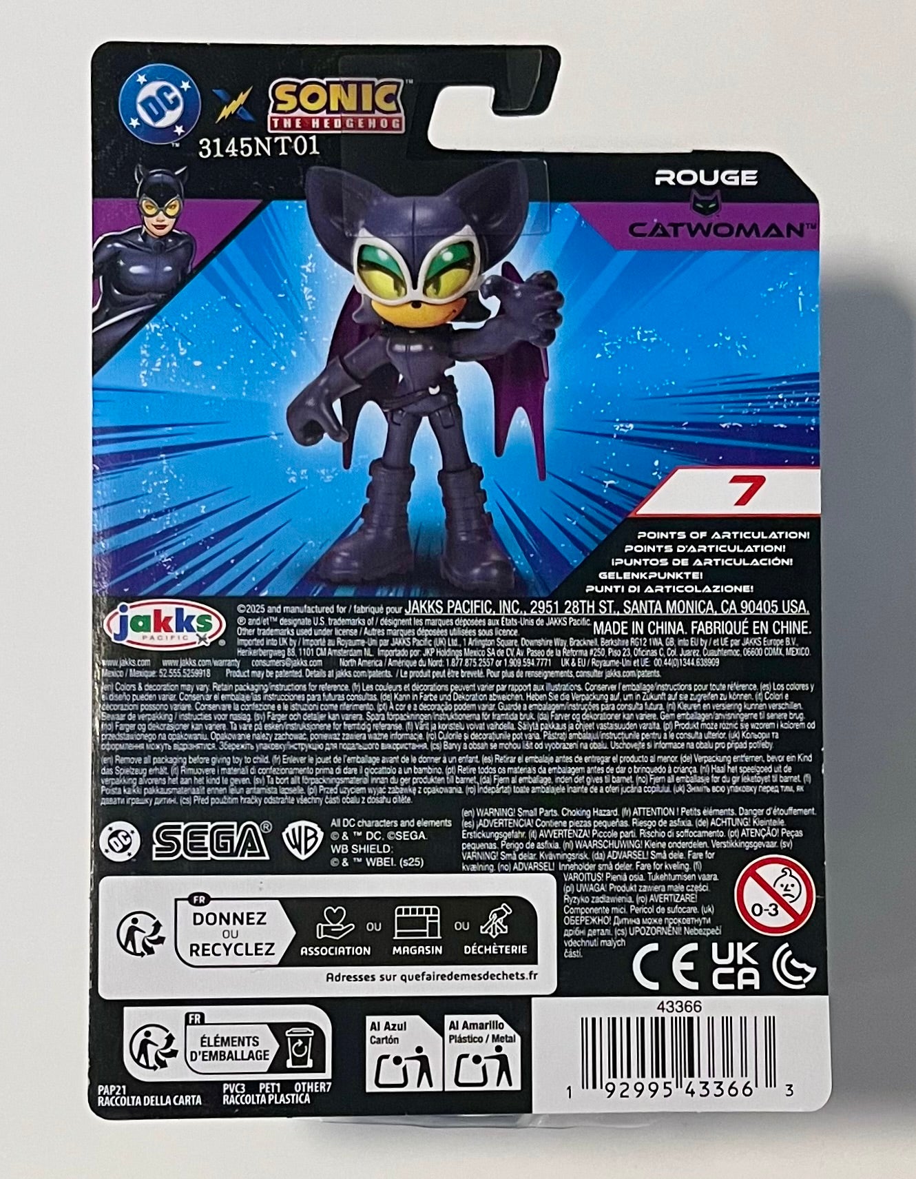 Jakks DC Sonic 2.5" Rouge as Catwoman Articulated Action Figure