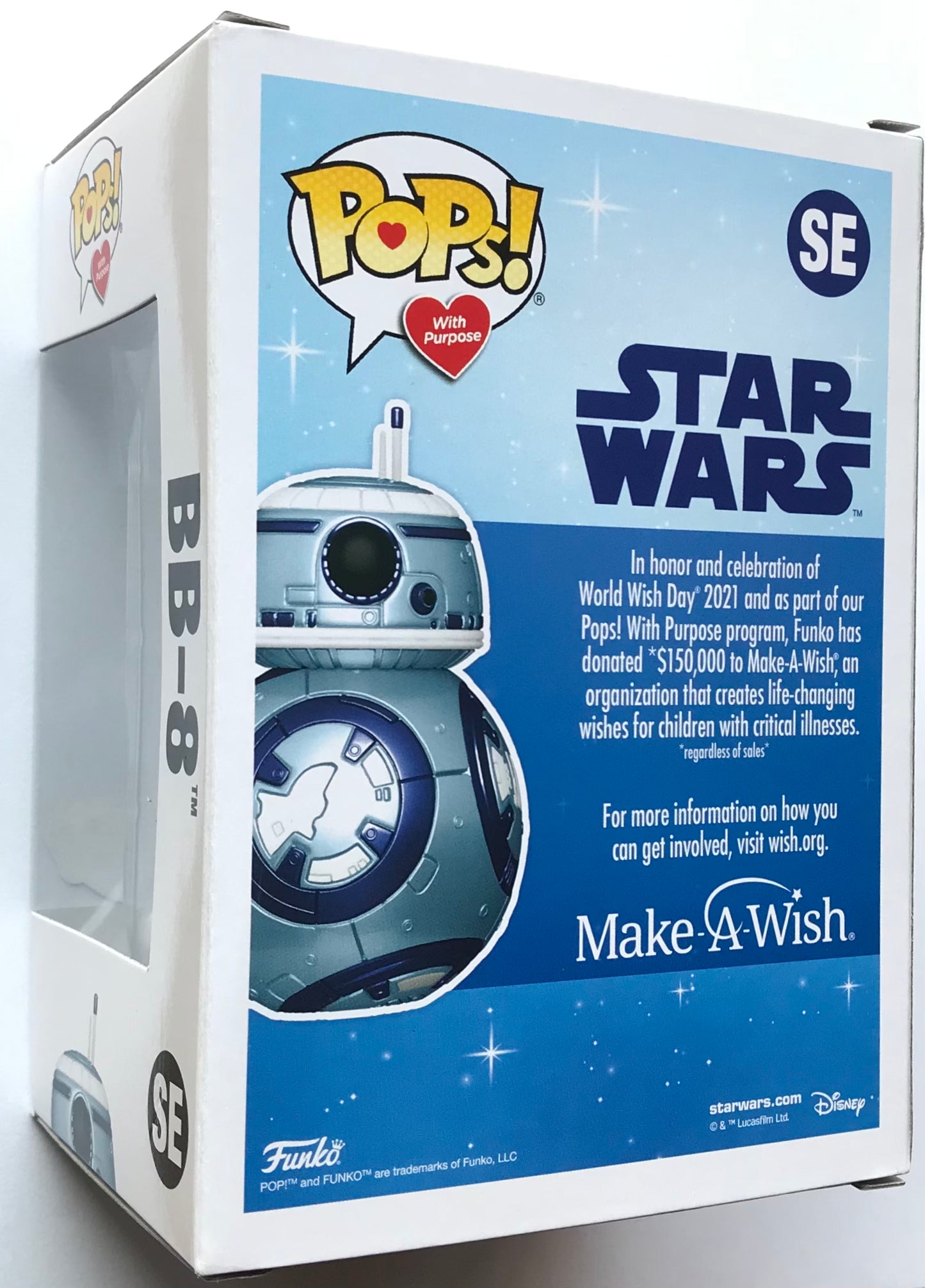 Pops! With Purpose Star Wars Make-A-Wish BB-8 Vinyl Figure #SE