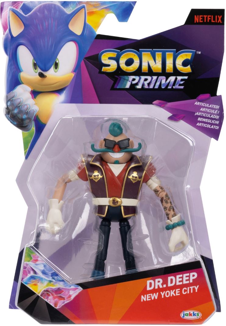 Jakks Netflix Sonic Prime Dr. Deep New Yoke City 5” Inch Figure