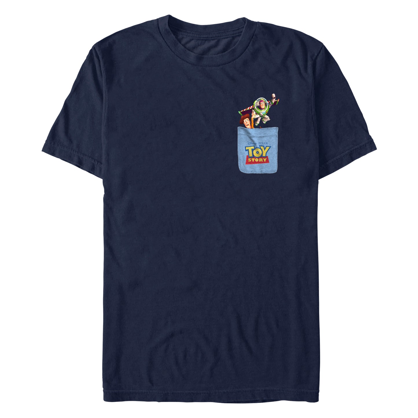 Men's Disney Buzz Woody Faux Pocket T-Shirt