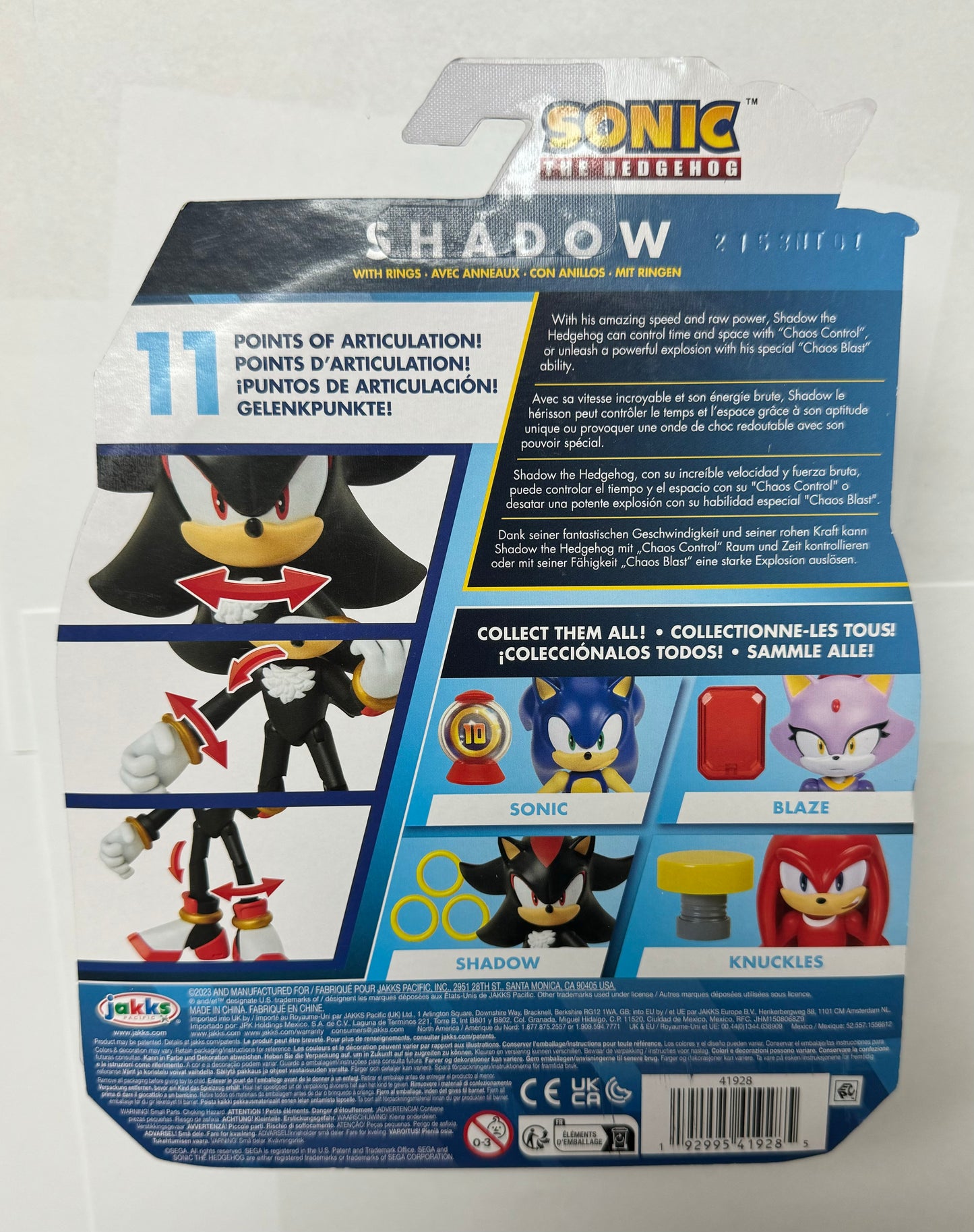 Jakks Sonic 4" Inch Articulated Figure Shadow Wave 14