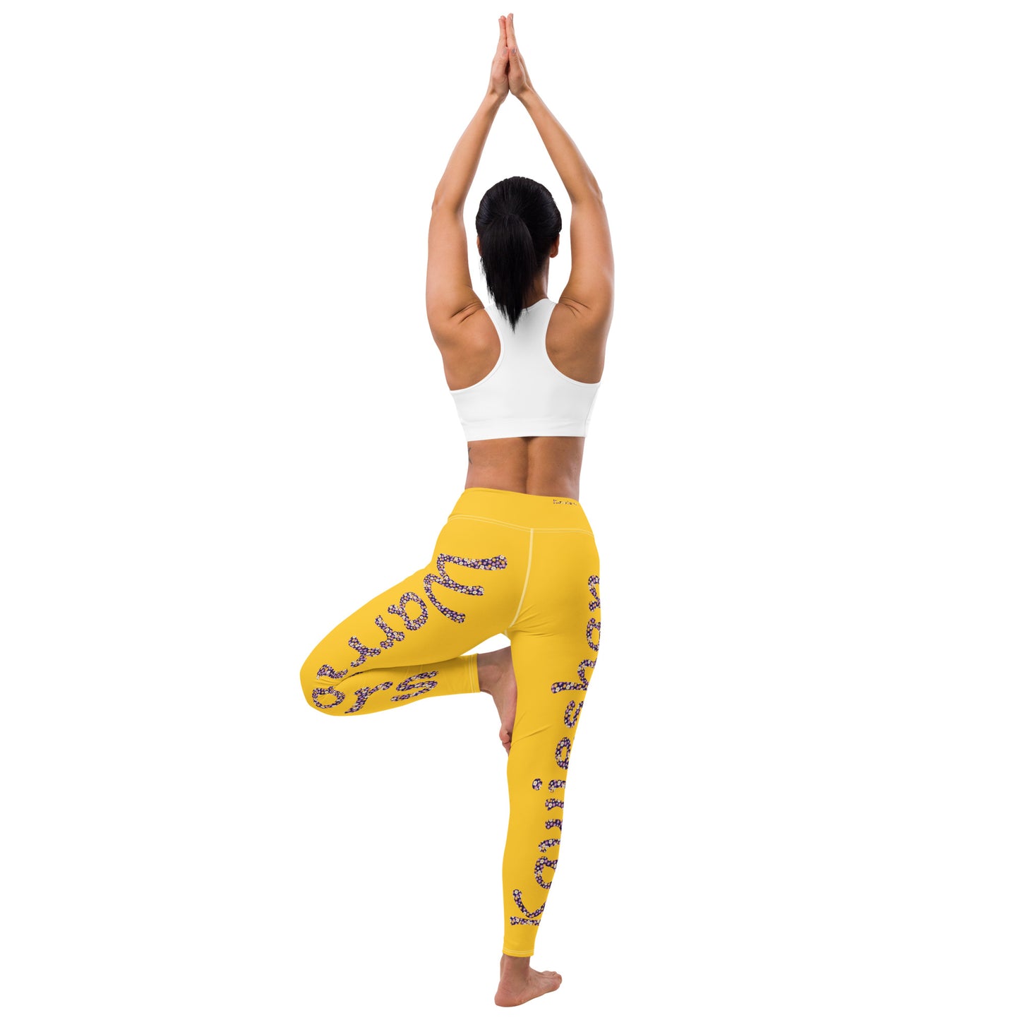 Kawieshan Warriors Golden and Purple Flower Mirage Yoga Leggings